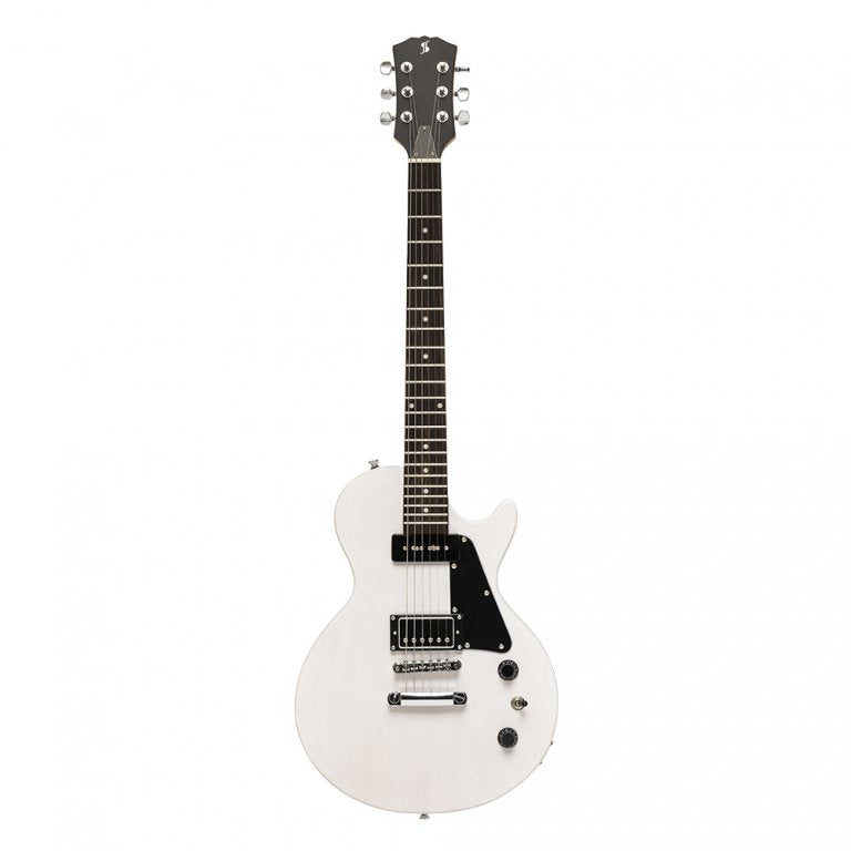 Stagg - Standard Series, electric guitar with solid Mahogany body flat top - White