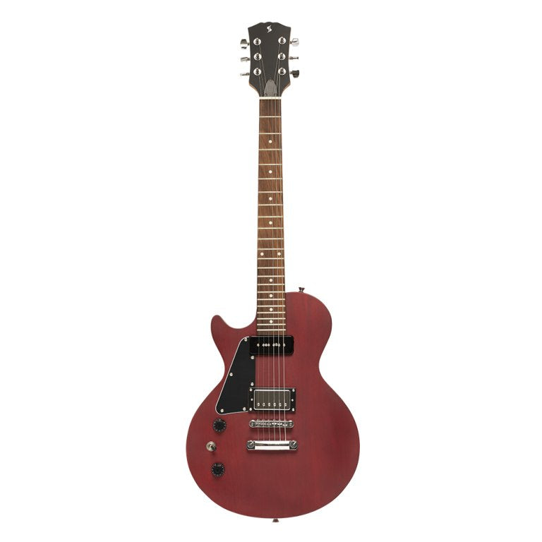 Stagg - Standard Series, electric guitar with solid Mahogany body flat top, Left Hand - Cherry