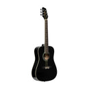 Stagg 3/4 black dreadnought acoustic guitar with basswood top