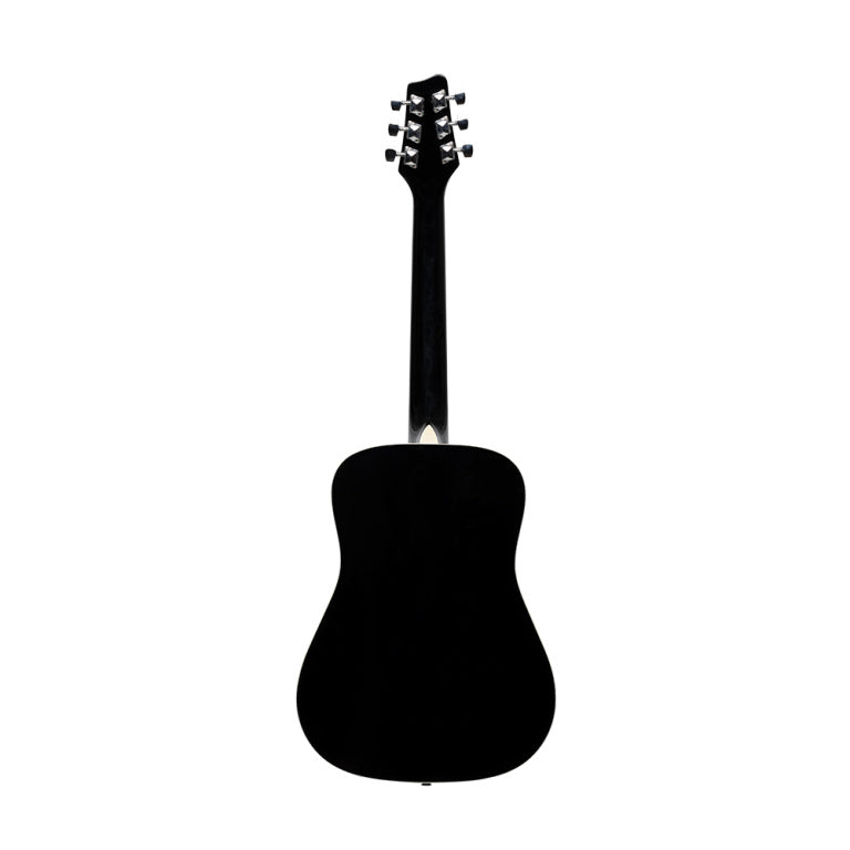Stagg 3/4 black dreadnought acoustic guitar with basswood top