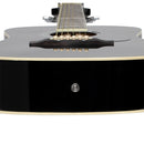 Stagg 3/4 black dreadnought acoustic guitar with basswood top