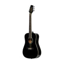 Stagg 3/4 black dreadnought acoustic guitar with basswood top, left-handed model