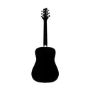 Stagg 3/4 black dreadnought acoustic guitar with basswood top, left-handed model