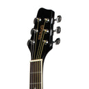 Stagg 3/4 black dreadnought acoustic guitar with basswood top, left-handed model