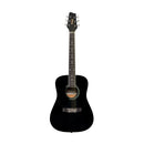 Stagg 3/4 black dreadnought acoustic guitar with basswood top, left-handed model