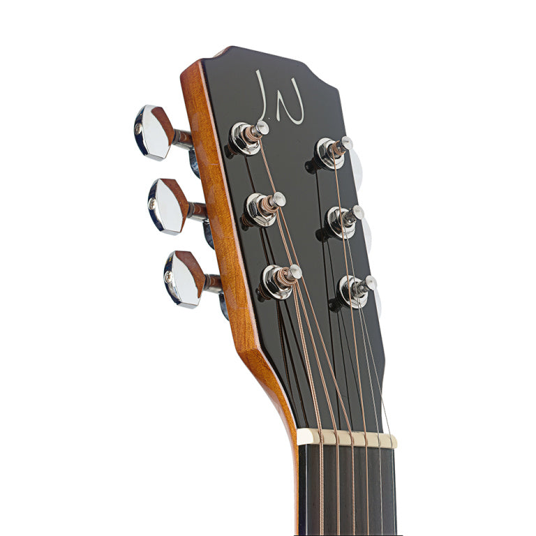 JN Guitars Natural-coloured acoustic-electric auditorium guitar with solid spruce top, Bessie series