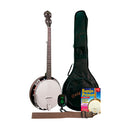 Gold Tone 5-string Cripple Creek Bluegrass banjo pack with bag, instructional DVD, strap, picks and tuner