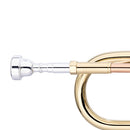Stagg Bb trumpet, ML-bore, leadpipe in gold brass, with soft case - clear lacquered