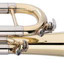 Stagg Bb trumpet, ML-bore, leadpipe in gold brass, with soft case - clear lacquered
