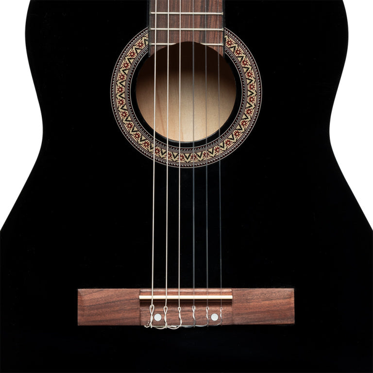 Stagg 4/4 classical guitar with linden top, black