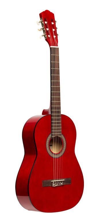 Stagg 4/4 classical guitar with linden top, red