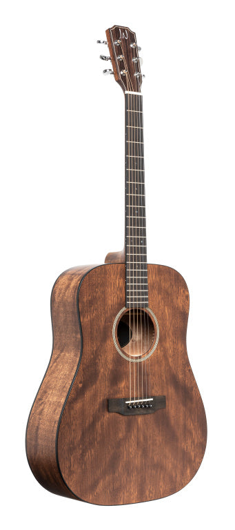 JN Guitars Acoustic dreadnought guitar with solid mahogany top, Dovern series