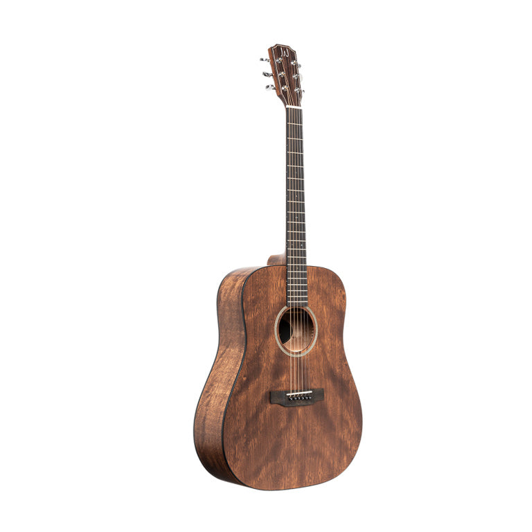 JN Guitars Acoustic dreadnought guitar with solid mahogany top, Dovern series