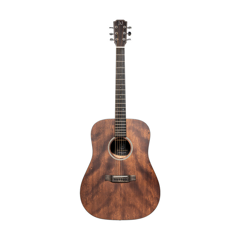 JN Guitars Acoustic dreadnought guitar with solid mahogany top, Dovern series