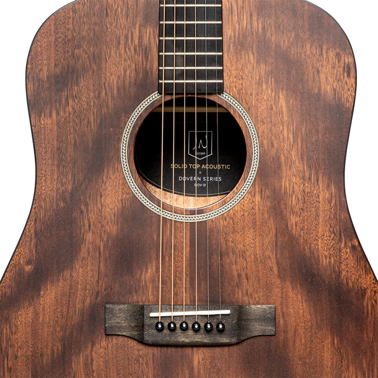 JN Guitars Acoustic dreadnought guitar with solid mahogany top, Dovern series