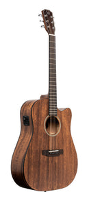 JN Guitars Cutaway acoustic-electric dreadnought guitar with solid mahogany top, Dovern series
