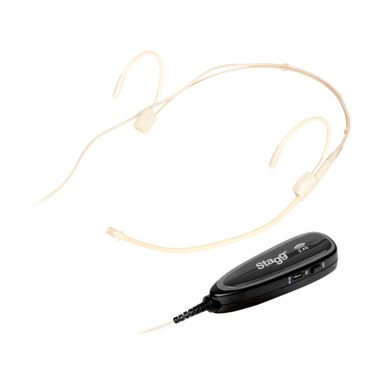 Stagg Beige wireless headset microphone set (with transmitter and receiver)