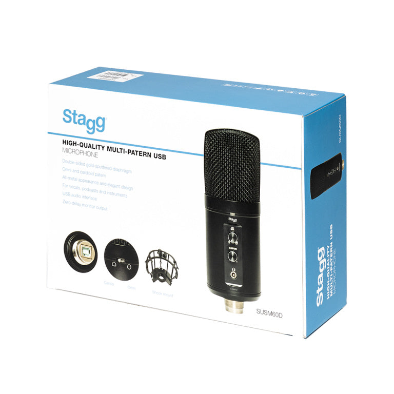 Stagg Double condenser USB microphone, metal finish
