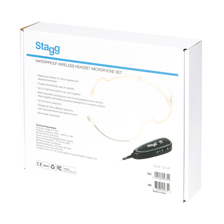 Stagg Waterproof wireless headset microphone set (with transmitter and receiver)