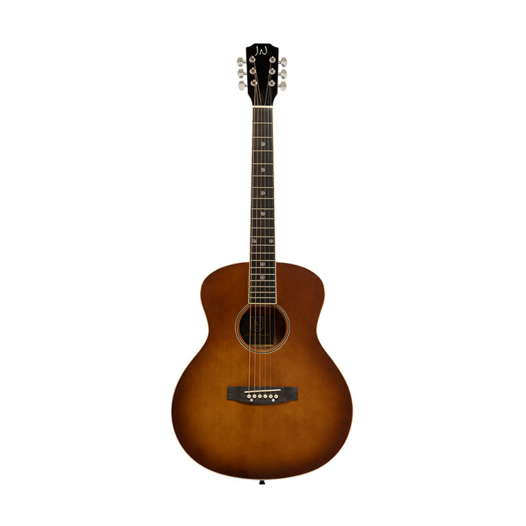 JN Guitars Acoustic travel guitar with solid spruce top, Bessie series - Cherry Burst