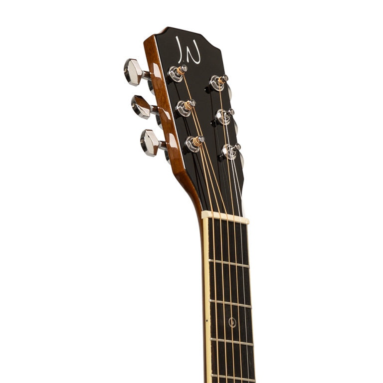 JN Guitars Acoustic travel guitar with solid spruce top, Bessie series - Cherry Burst