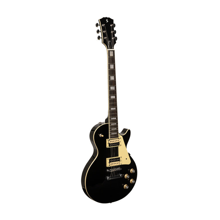 Stagg Standard Series, electric guitar with solid Mahogany body archtop - Black
