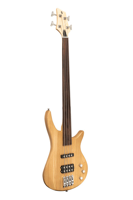 Stagg "Fusion" electric bass guitar, fretless