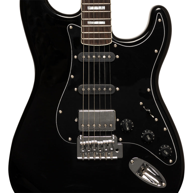 Stagg Electric guitar with solid alder body - Black