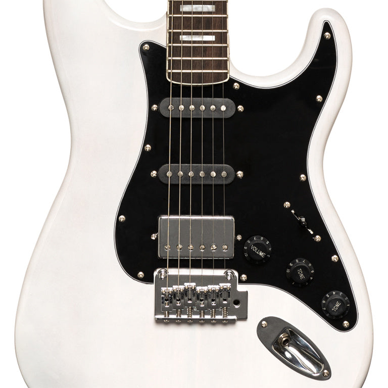 Stagg Electric guitar with solid alder body - White Blond