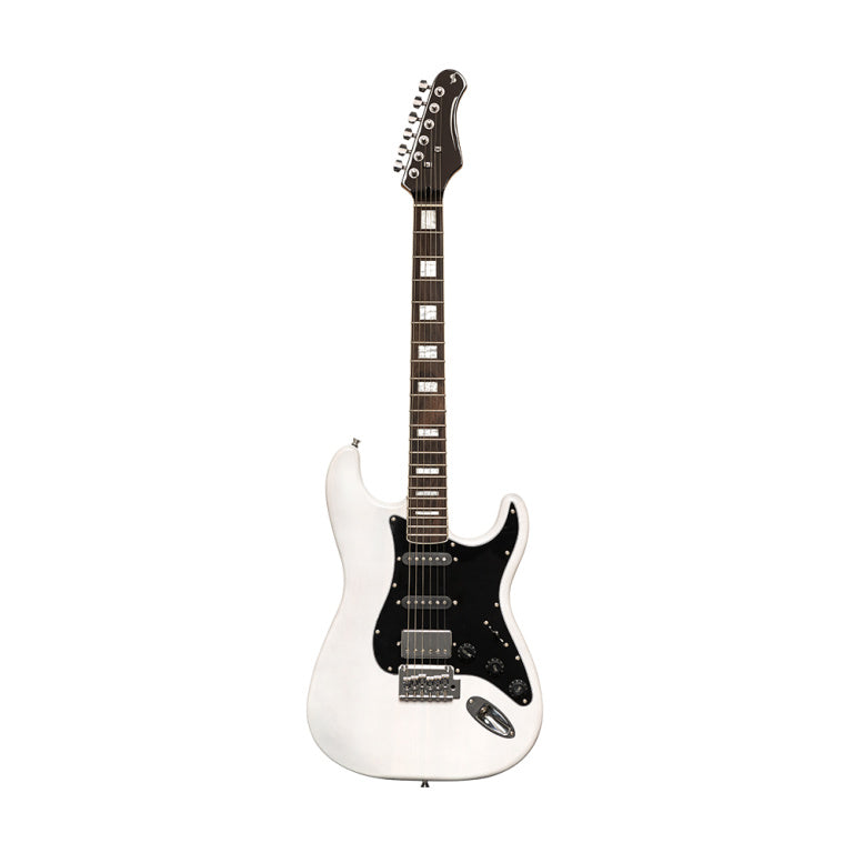 Stagg Electric guitar with solid alder body - White Blond