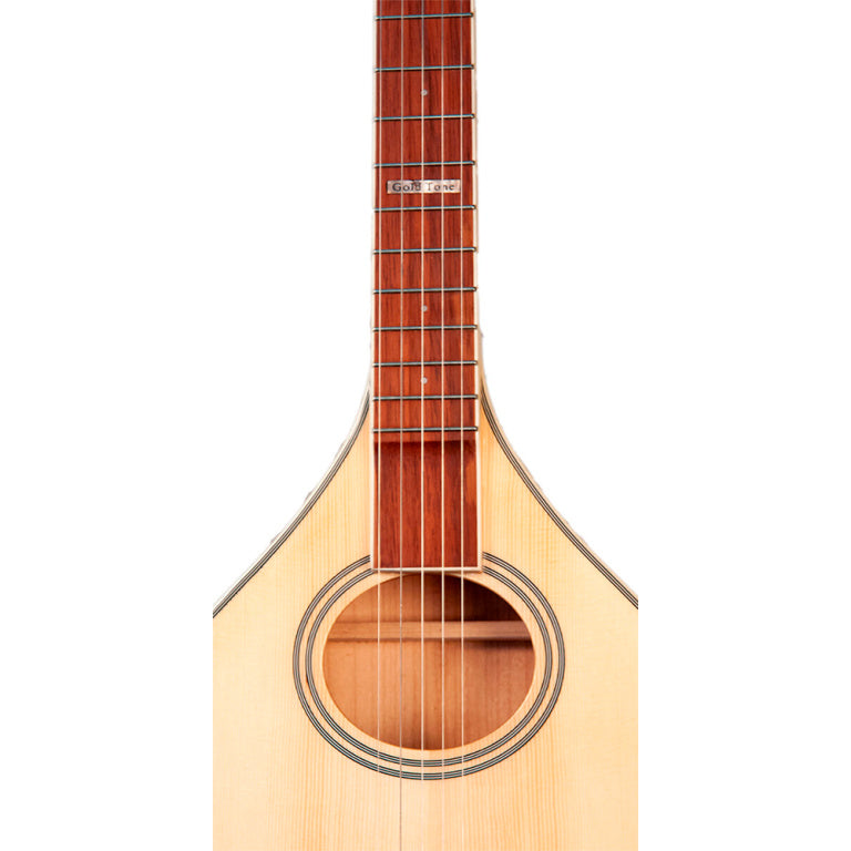 Gold Tone Banjola, electric-acoustic 5-string banjo neck with A-style mandolin body and padded bag