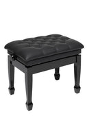 Stagg Highgloss black concert hydraulic piano bench with fireproof black vinyl top