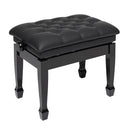 Stagg Highgloss black concert hydraulic piano bench with fireproof black vinyl top