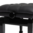 Stagg Highgloss black concert hydraulic piano bench with fireproof black vinyl top
