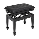 Stagg Highgloss black concert hydraulic piano bench with fireproof black vinyl top