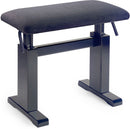 Stagg Matt black hydraulic piano bench with fireproof black velvet top