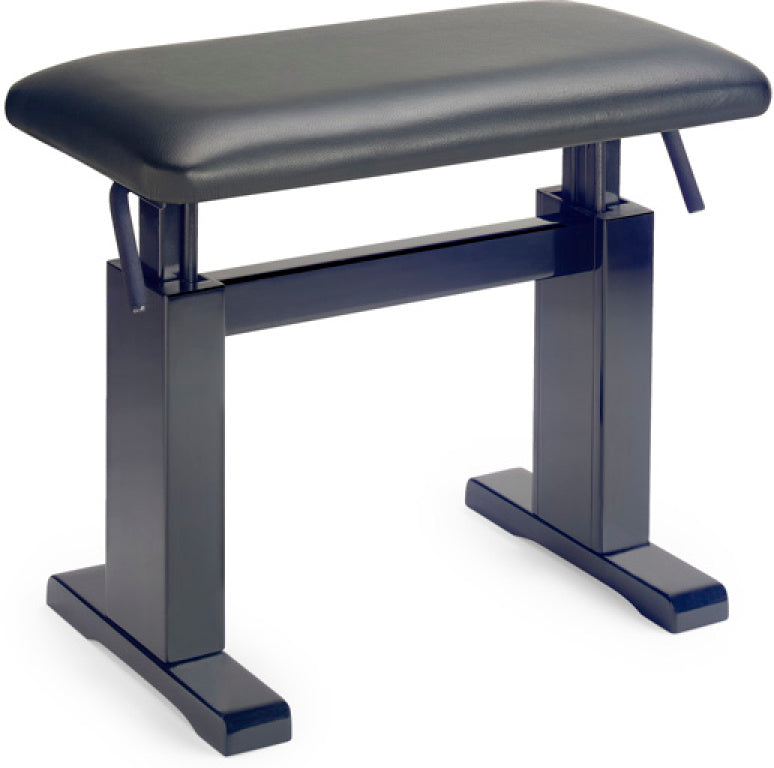 Stagg Matt black hydraulic piano bench with fireproof black leather top