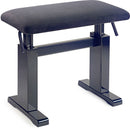 Stagg Highgloss black hydraulic piano bench with fireproof black velvet top