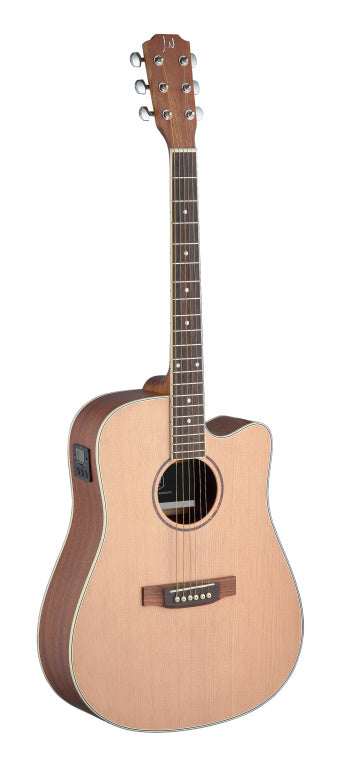 JN Guitars Asyla series 4/4 dreadnought acoustic-electric guitar with solid spruce top