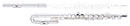 Stagg C flute, 2 head joints w/curved, closed holes, offset G, split E - Silver Plated