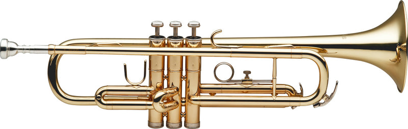 Stagg Bb Trumpet, ML-bore, gold brass body - clear lacquered
