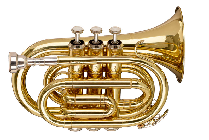 Stagg Bb Pocket Trumpet, ML-bore, Brass body material - clear lacquered