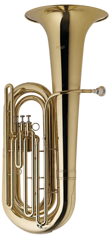 Stagg BBb Tuba, Top action: 3 pistons - clear lacquered
