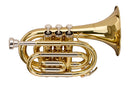 Stagg Bb Pocket Trumpet, w/regular Bb Trumpet bell - clear lacquered