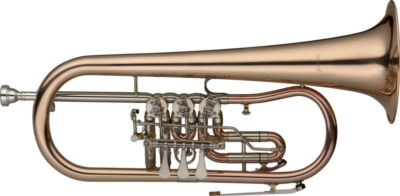 Stagg Bb Rotary Flugelhorn, Gold brass, w/Trigger - clear lacquered
