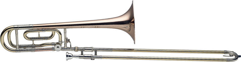 Stagg Pro Bb/F Tenor Trombone, Gold brass bell, L-bore - clear lacquered