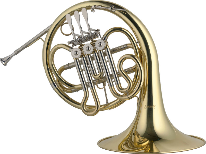 Stagg Bb Junior Horn, 3 rotary valves, leadpipe in gold brass - clear lacquered