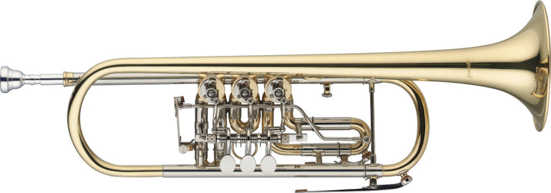 Stagg Bb Rotary Trumpet, Brass body, w/trigger - clear lacquered