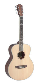 JN Guitars Asyla series mini auditorium acoustic travel guitar with solid spruce top + gig bag