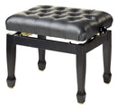 Stagg Highgloss black concert piano bench with fireproof black vinyl top